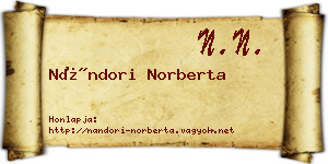 Nándori Norberta névjegykártya